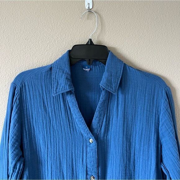 Crinkle Gauze Button Down Shirt - Picture 7 of 11